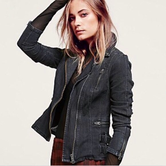 black jean moto jacket